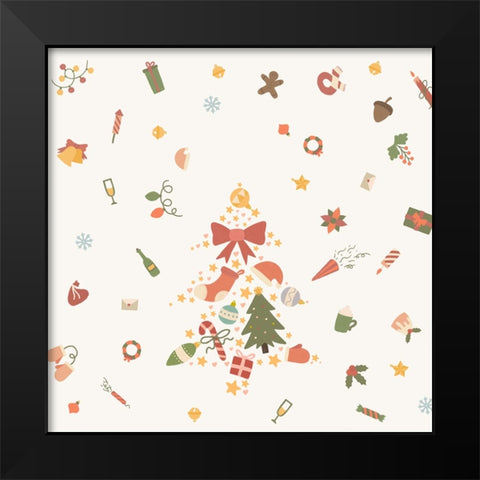 Noel decorations Black Modern Wood Framed Art Print by Thai, Xuan