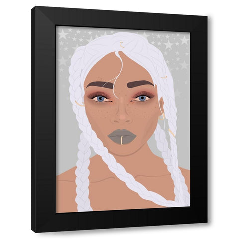 Poker Face Black Modern Wood Framed Art Print with Double Matting by Rodrigues, Sabrina