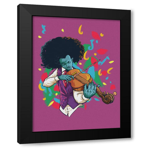The music man Black Modern Wood Framed Art Print by msonthe, Joshua