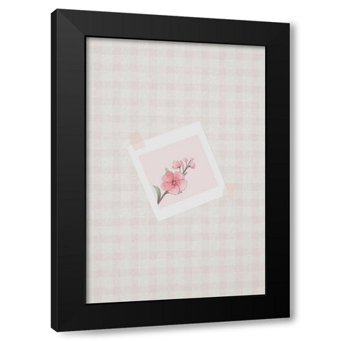 Pink Cherry Blossom Black Modern Wood Framed Art Print with Double Matting by Thai, Xuan