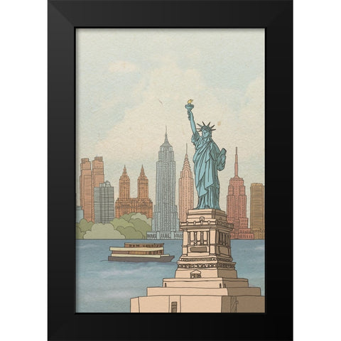 New York - New York Black Modern Wood Framed Art Print by Thai, Xuan