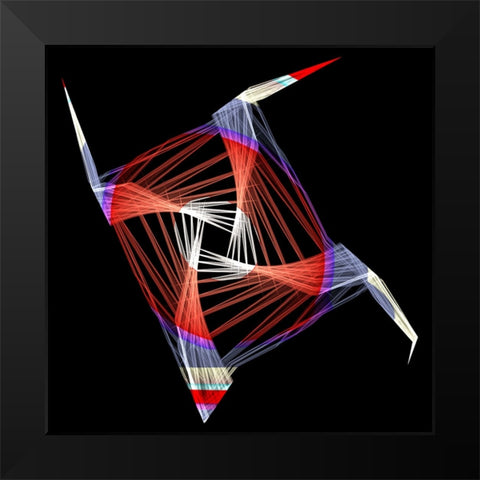 Handshakes Black Modern Wood Framed Art Print by Mystic Number