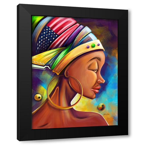Her Pride Black Modern Wood Framed Art Print with Double Matting by Debas, Adetoro