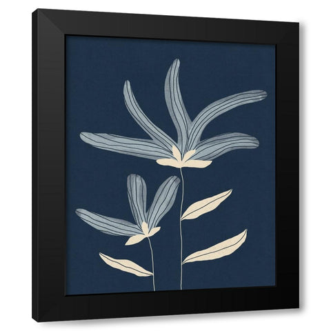 Two Flowers Black Modern Wood Framed Art Print with Double Matting by Galitsyna, Alisa