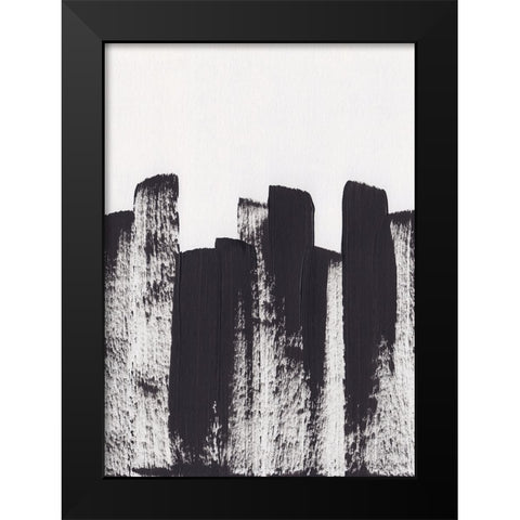 Bold Brush Strokes Black Modern Wood Framed Art Print by Galitsyna, Alisa