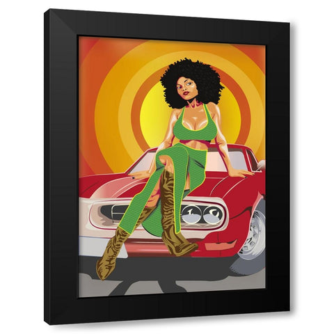 The Old Times Black Modern Wood Framed Art Print by Gachoka, Tessie