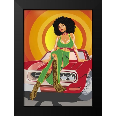 The Old Times Black Modern Wood Framed Art Print by Gachoka, Tessie