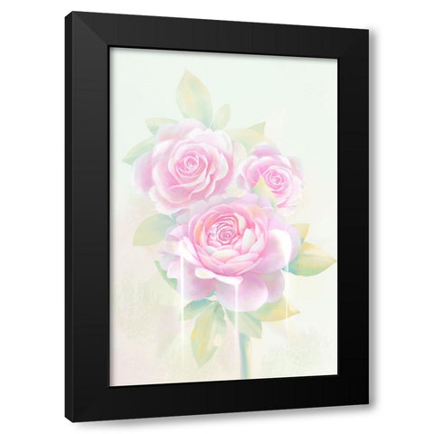 Rose Hologram Black Modern Wood Framed Art Print with Double Matting by Thai, Xuan
