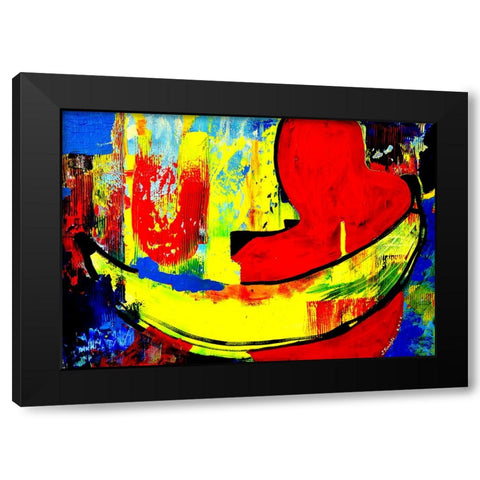 This is why I like bananas Black Modern Wood Framed Art Print with Double Matting by Belickiene, Julija