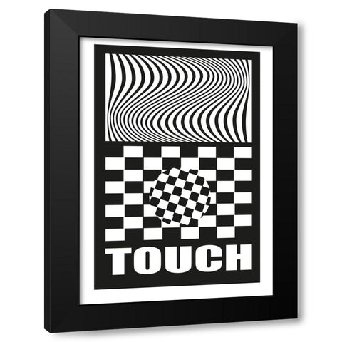 Touch Black Modern Wood Framed Art Print with Double Matting by Ortiz, Sergio