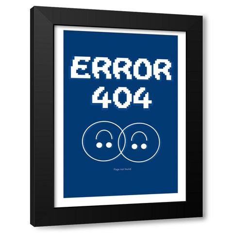 Error 404 Black Modern Wood Framed Art Print with Double Matting by Ortiz, Sergio