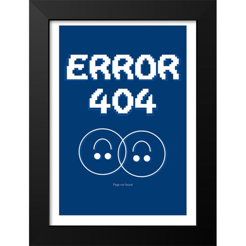 Error 404 Black Modern Wood Framed Art Print by Ortiz, Sergio