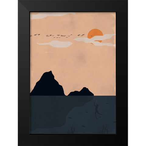 Deep dive Black Modern Wood Framed Art Print by Elmoudden, Omar