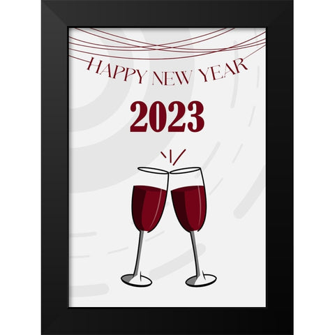 Wine Wine Black Modern Wood Framed Art Print by Elmoudden, Omar