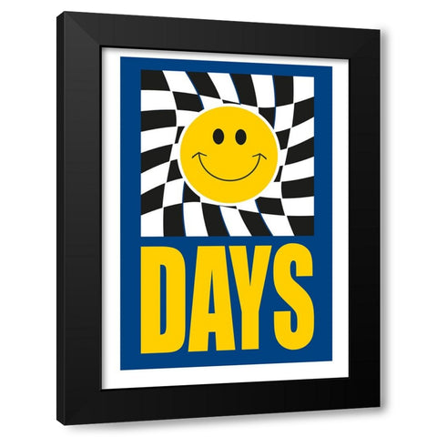 Happy Days Black Modern Wood Framed Art Print by Ortiz, Sergio