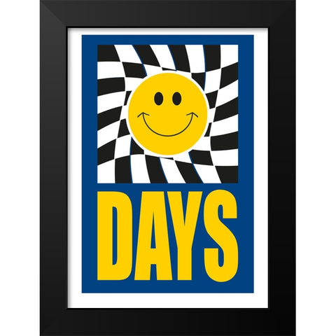 Happy Days Black Modern Wood Framed Art Print by Ortiz, Sergio