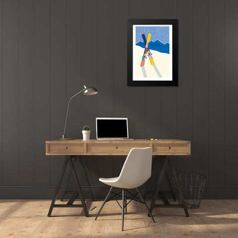 Winter Black Modern Wood Framed Art Print by Ortiz, Sergio