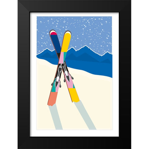 Winter Black Modern Wood Framed Art Print by Ortiz, Sergio