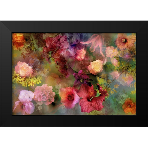 Memory of a faraway garden Black Modern Wood Framed Art Print by Shumilova, Ludmila