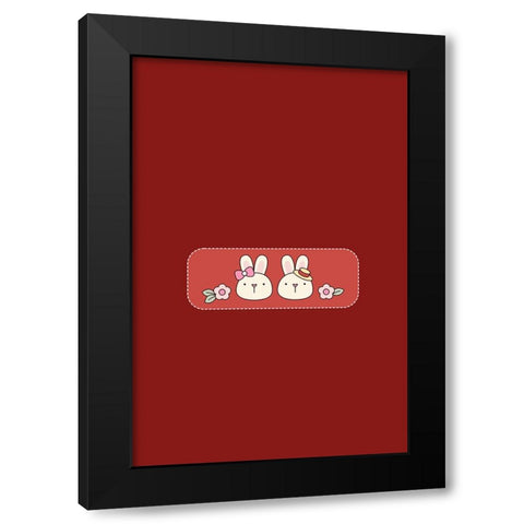 Bunny Bunny Love Black Modern Wood Framed Art Print with Double Matting by Thai, Xuan