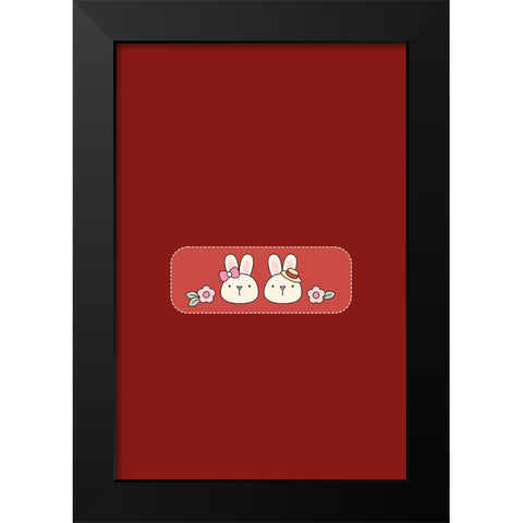 Bunny Bunny Love Black Modern Wood Framed Art Print by Thai, Xuan