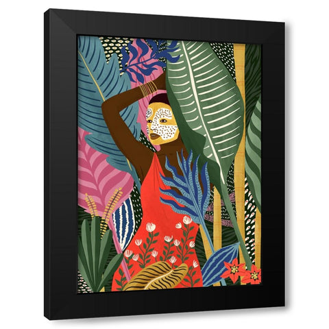 Mask Black Modern Wood Framed Art Print with Double Matting by Tomljanovic, Maja