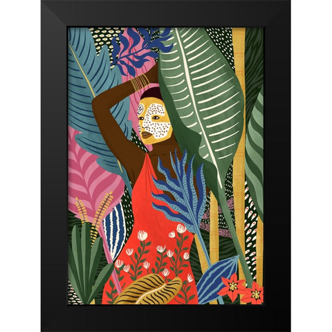 Mask Black Modern Wood Framed Art Print by Tomljanovic, Maja