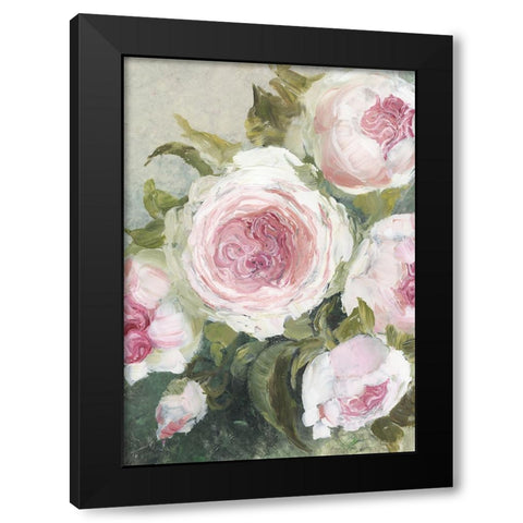 Freyia painterly florals Black Modern Wood Framed Art Print by Laiz Blursbyai, Rosana