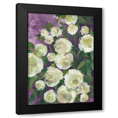 Noray painterly roses Black Modern Wood Framed Art Print by Laiz Blursbyai, Rosana