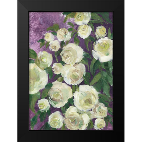 Noray painterly roses Black Modern Wood Framed Art Print by Laiz Blursbyai, Rosana