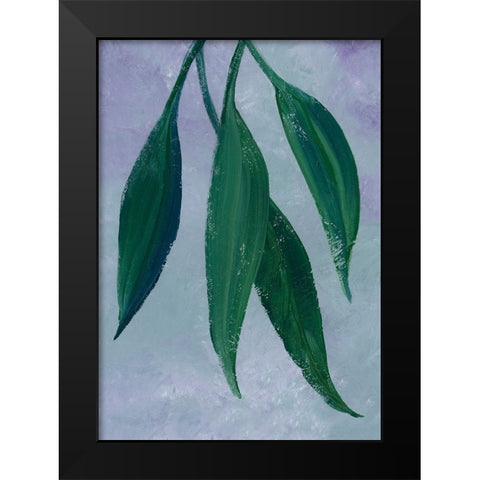 Sulio cascading leaves Black Modern Wood Framed Art Print by Laiz Blursbyai, Rosana
