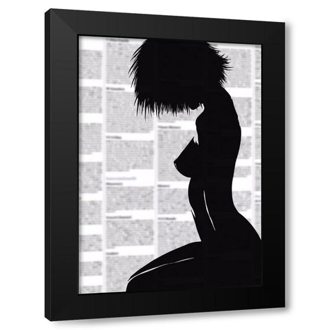 Whats in todays paper? Black Modern Wood Framed Art Print with Double Matting by Harstedt, Tomas