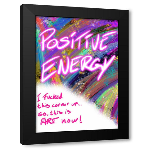 Positive Energy Black Modern Wood Framed Art Print with Double Matting by Harstedt, Tomas