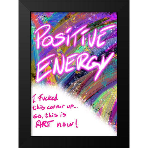 Positive Energy Black Modern Wood Framed Art Print by Harstedt, Tomas