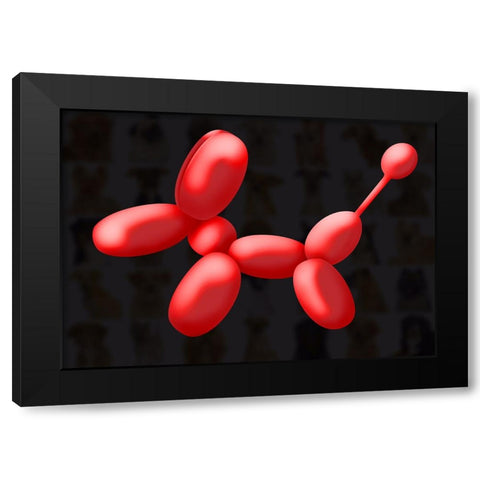 Balloon Dog Black Modern Wood Framed Art Print by Harstedt, Tomas