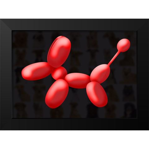 Balloon Dog Black Modern Wood Framed Art Print by Harstedt, Tomas