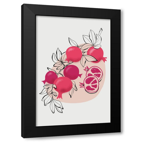 Fathia pomegranates Black Modern Wood Framed Art Print with Double Matting by Laiz Blursbyai, Rosana