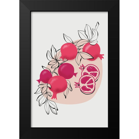 Fathia pomegranates Black Modern Wood Framed Art Print by Laiz Blursbyai, Rosana