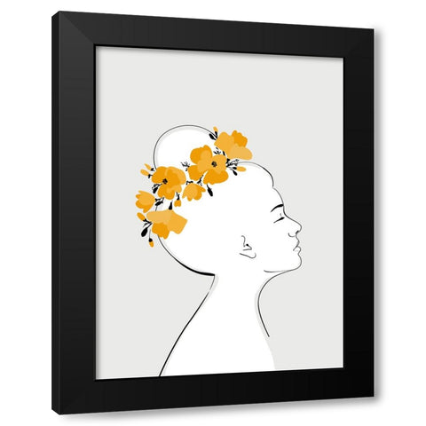 Floral Sanyu portrait Black Modern Wood Framed Art Print with Double Matting by Laiz Blursbyai, Rosana