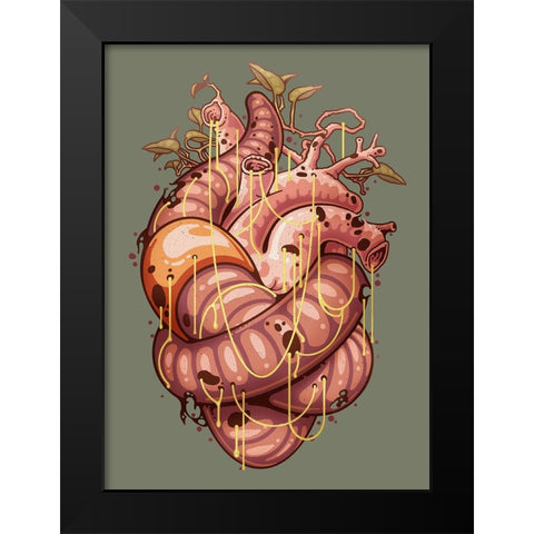 Heartworm Black Modern Wood Framed Art Print by Lawless, Adam