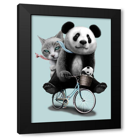 Best Friends Go Riding Black Modern Wood Framed Art Print with Double Matting by Lawless, Adam