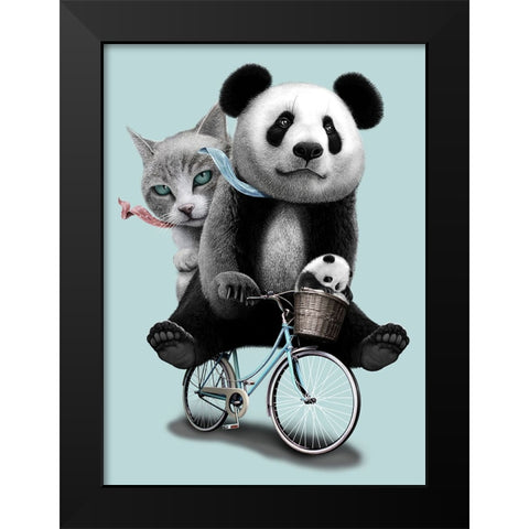 Best Friends Go Riding Black Modern Wood Framed Art Print by Lawless, Adam