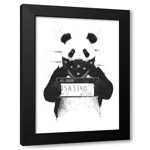 Bad Panda Black Modern Wood Framed Art Print by Solti, Balazs