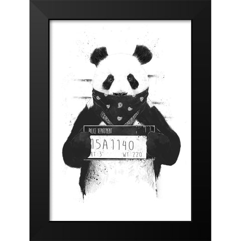 Bad Panda Black Modern Wood Framed Art Print by Solti, Balazs