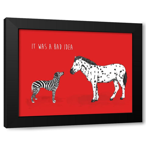 Bad Idea Black Modern Wood Framed Art Print with Double Matting by Solti, Balazs