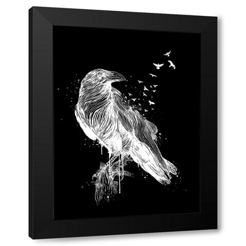 Born to be free (dark) Black Modern Wood Framed Art Print by Solti, Balazs