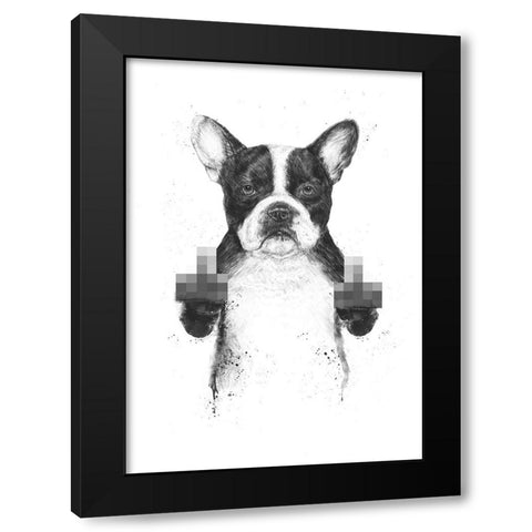 Censored dog Black Modern Wood Framed Art Print by Solti, Balazs