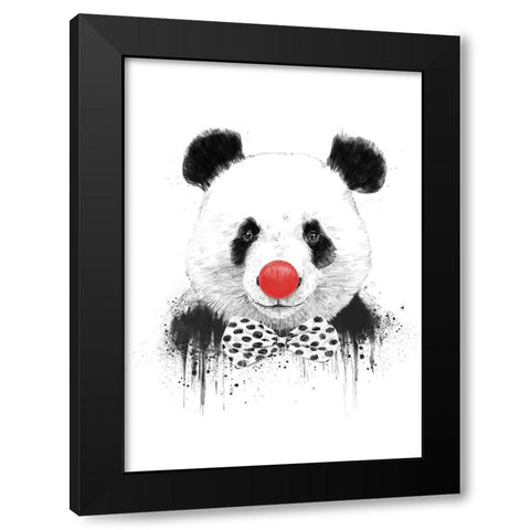Clown panda Black Modern Wood Framed Art Print by Solti, Balazs