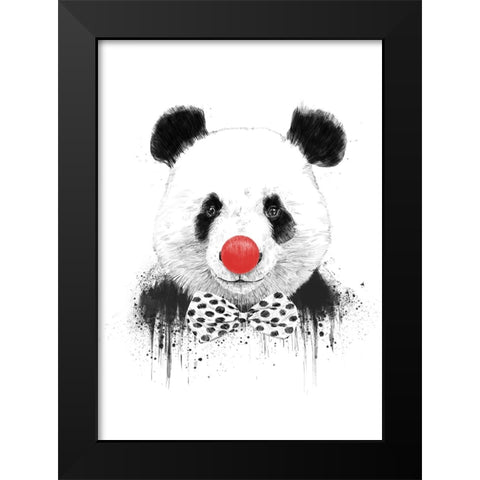 Clown panda Black Modern Wood Framed Art Print by Solti, Balazs