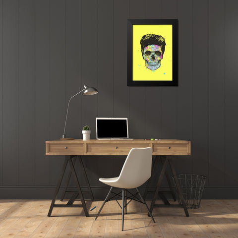 Color your skull Black Modern Wood Framed Art Print by Solti, Balazs